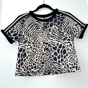 Adidas Women’s Leopard Print Crop Tee Size S